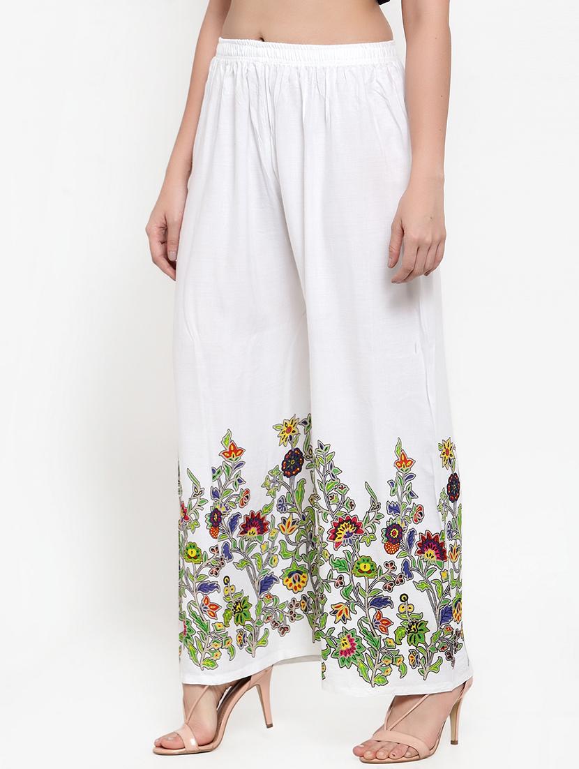 embroidered straight palazzo - 17203027 - Standard Image - 1
