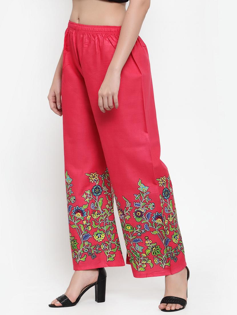 embroidered straight palazzo - 17203029 - Standard Image - 1