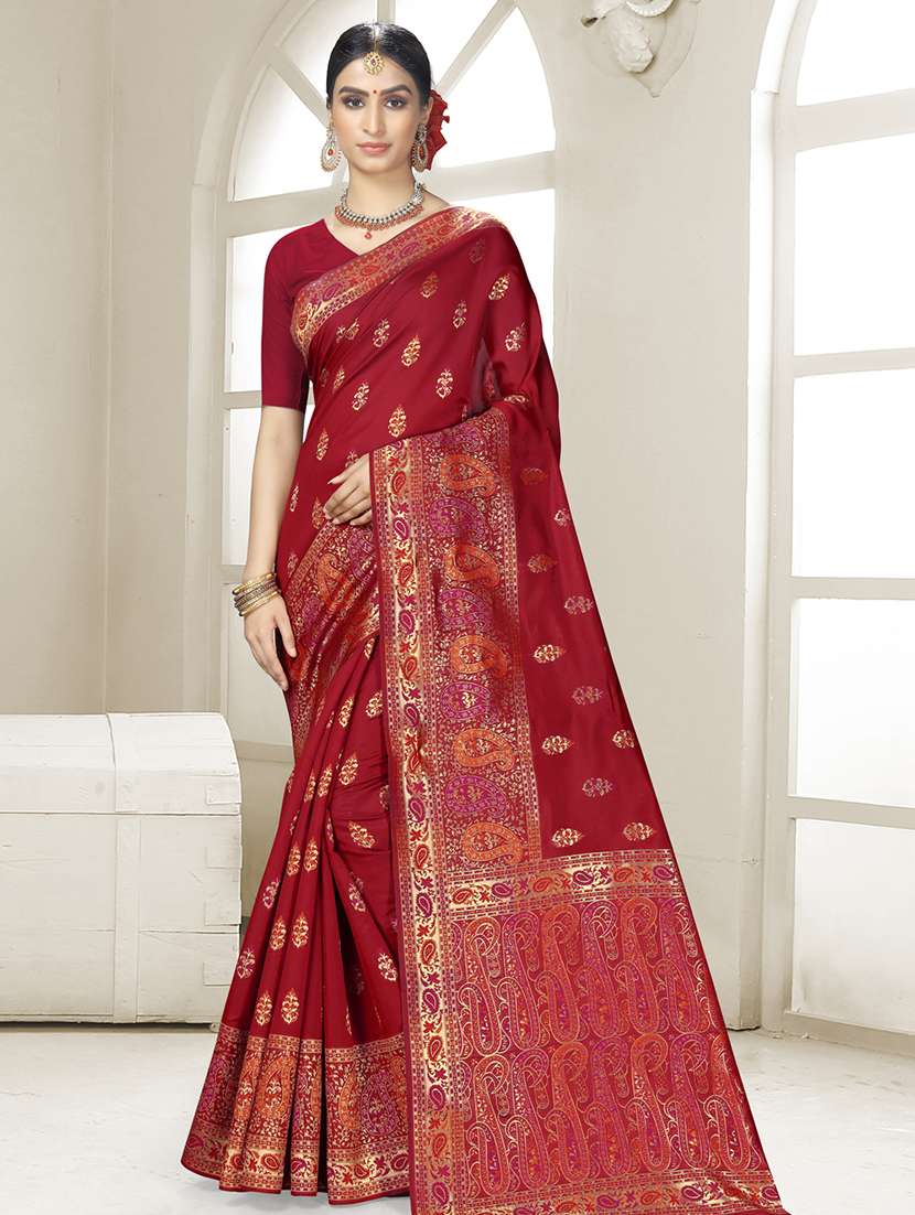self design jacquard work saree  with blouse