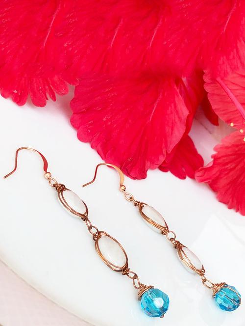 blue copper drop earring - 17205594 - Standard Image - 0