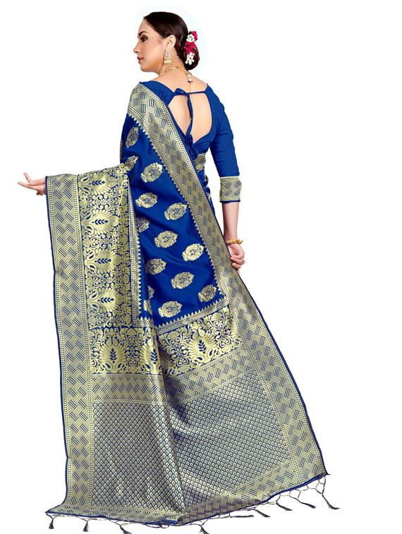 ethnic motifs banarasi saree with blouse - 17206414 - Standard Image - 1