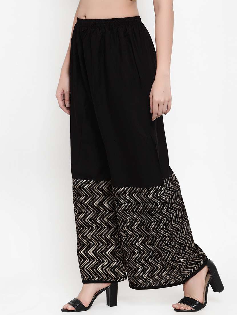 high rise flared palazzo - 17206596 -  Standard Image - 1