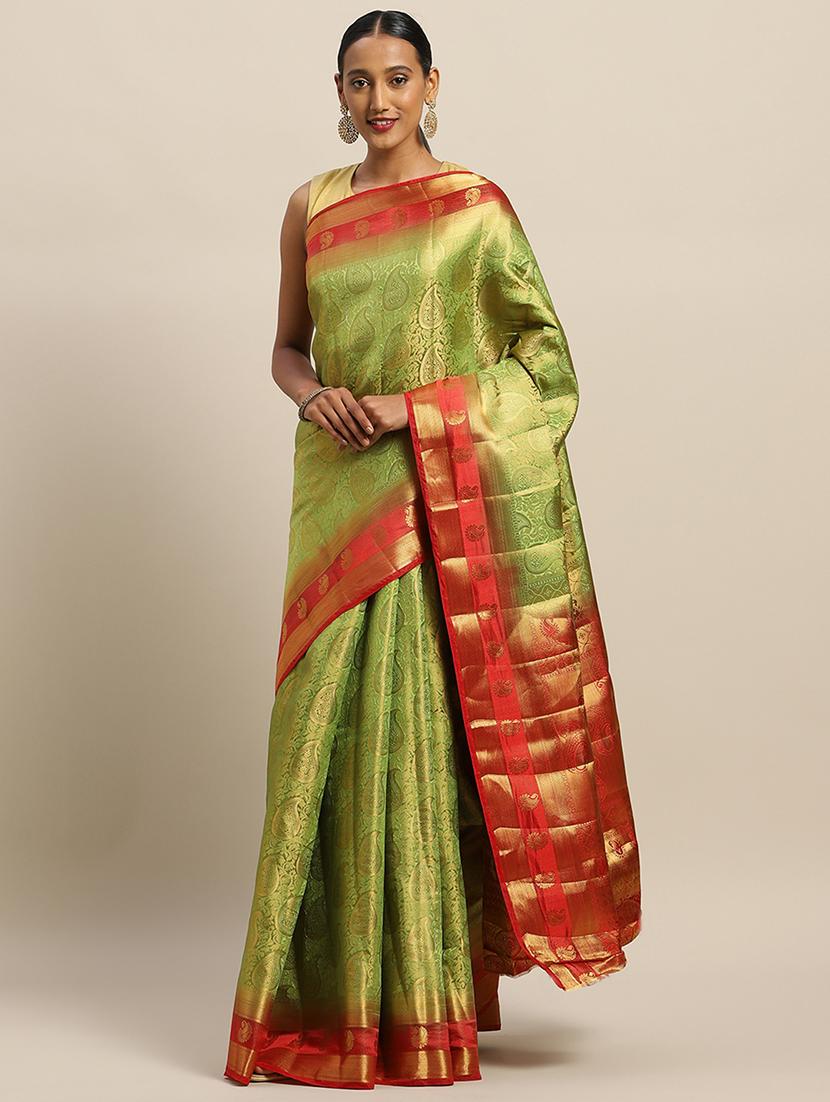 self design woven saree