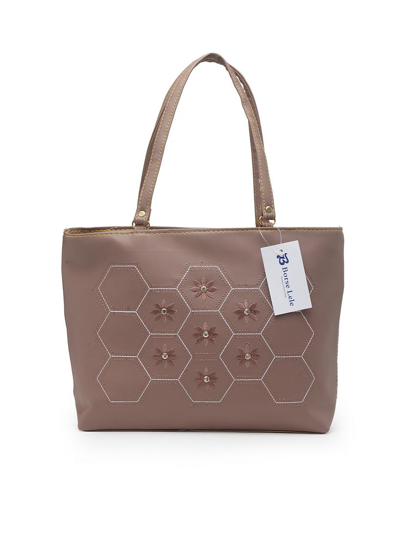 brown leatherette (pu) handbag - 17207638 - Standard Image - 4
