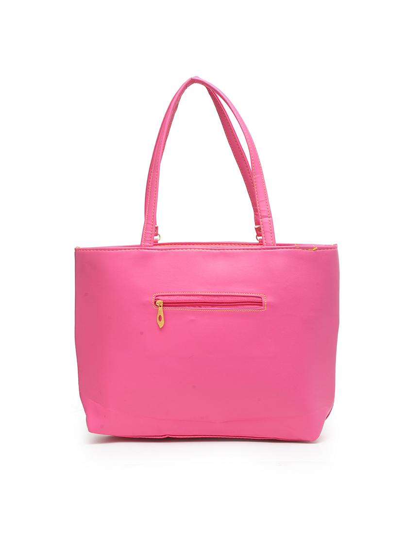 pink leatherette (pu) handbag - 17207651 - Standard Image - 1