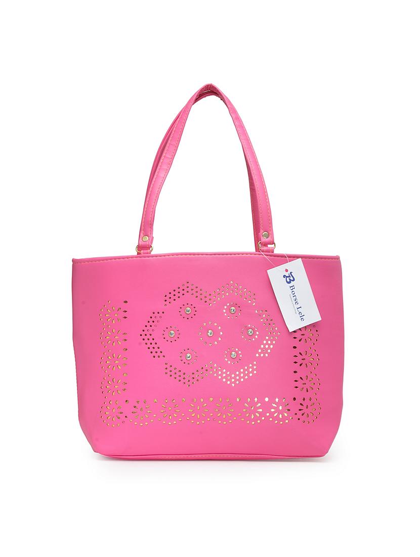 pink leatherette (pu) handbag - 17207651 - Standard Image - 4