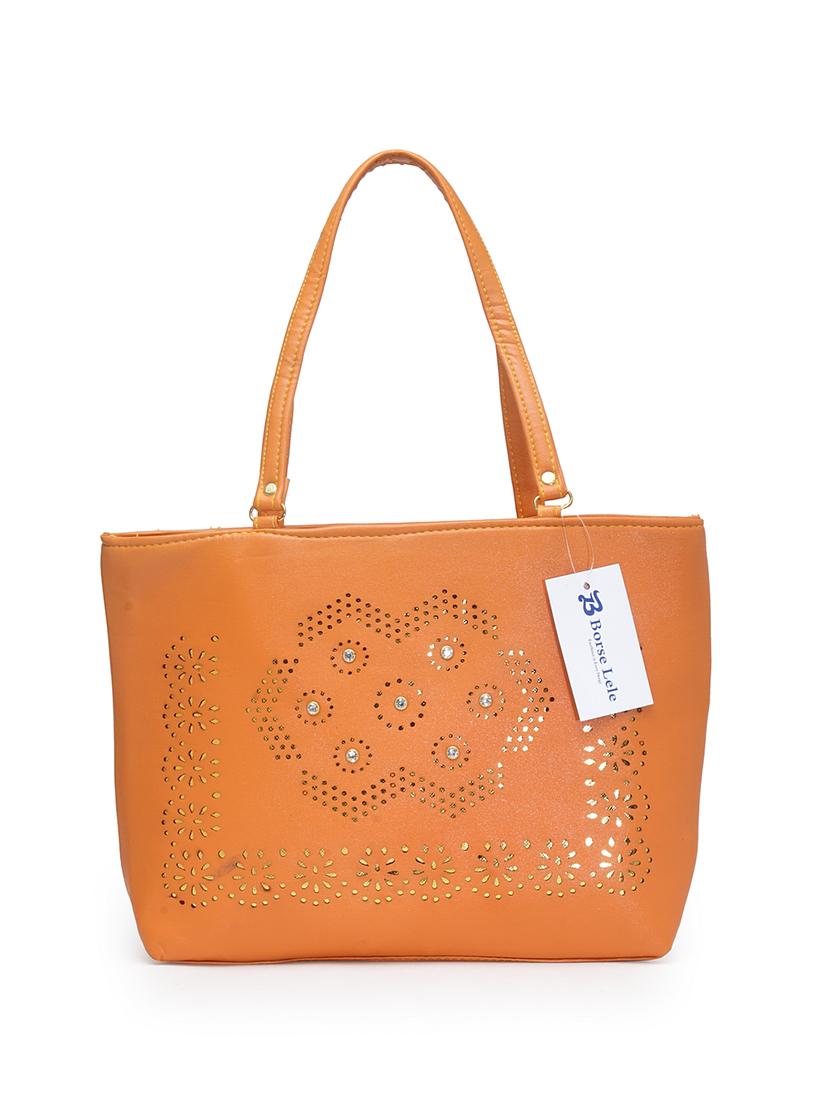 orange leatherette (pu) handbag - 17207653 - Standard Image - 4