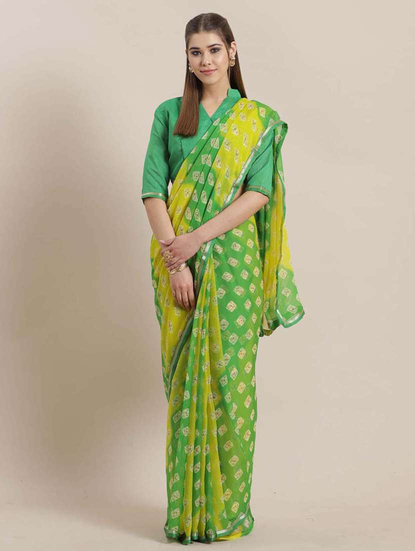 bandhani printed saree with blouse