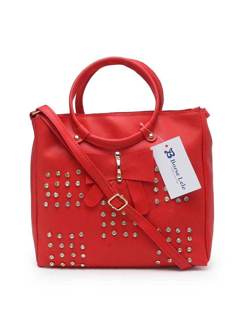 red leatherette (pu) handbag - 17207955 - Standard Image - 4