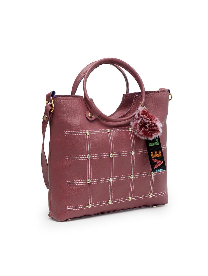 purple leatherette (pu) handbag - 17207961 - Standard Image - 4