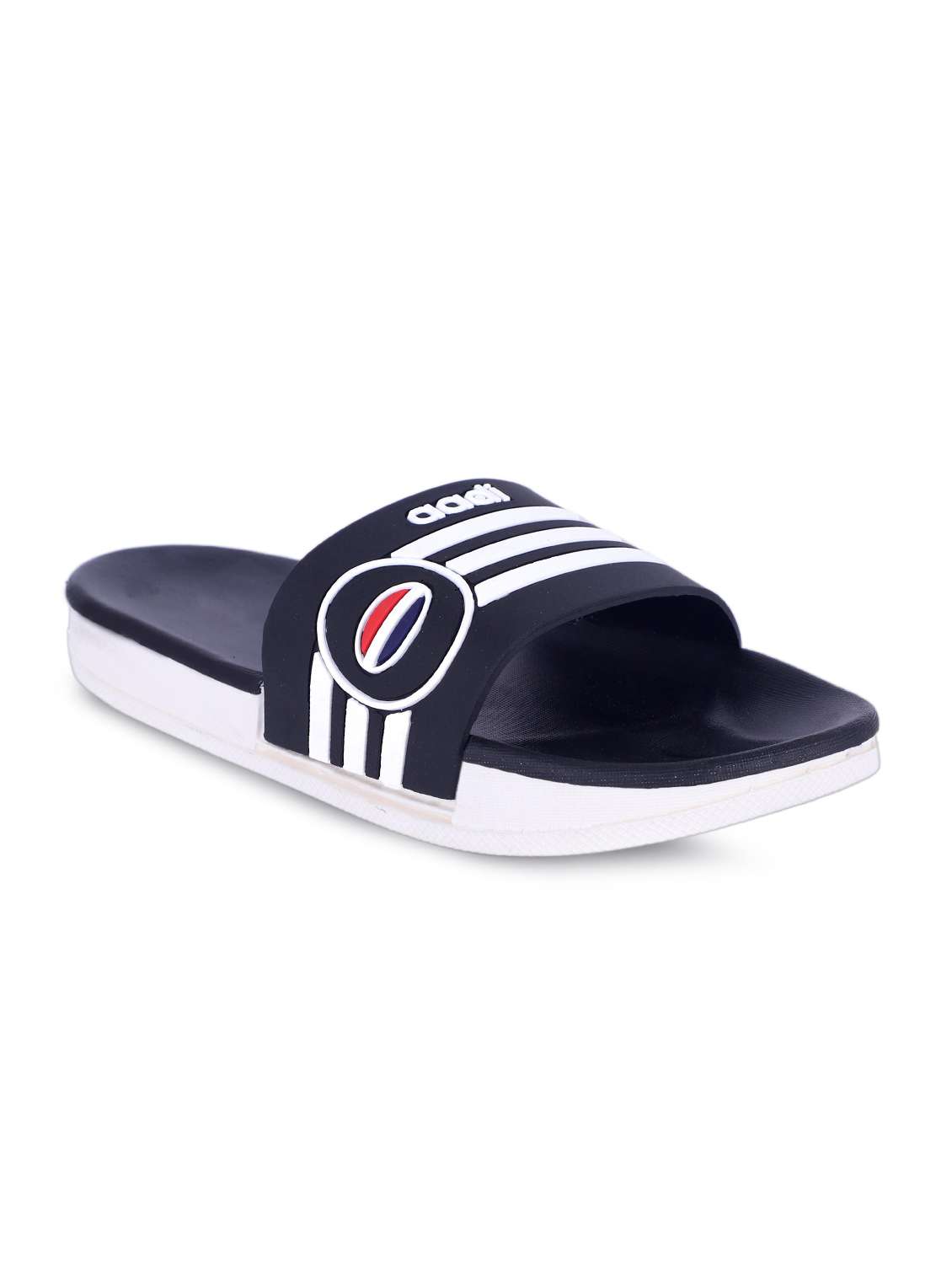 black slip on flip flops