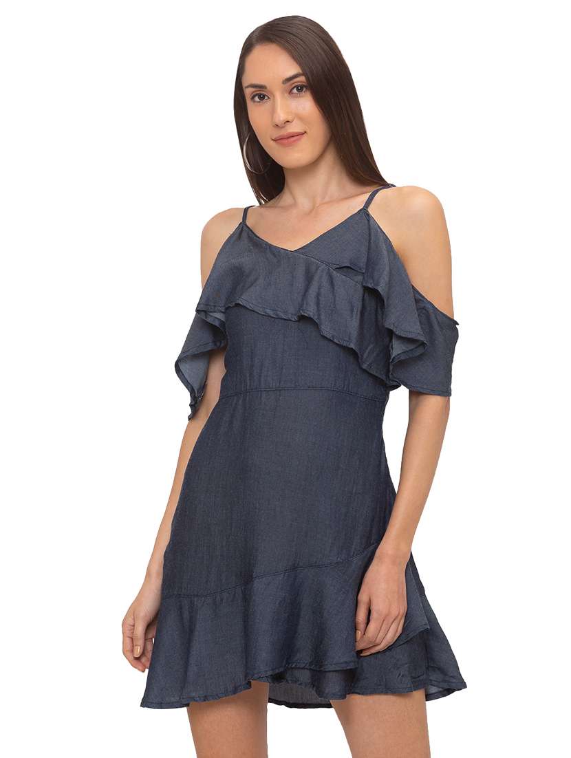 ruffle detail a-line dress 