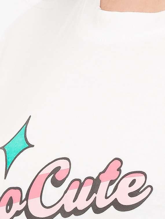 women's chest print crew neck t-shirt - 17208779 -  Standard Image - 4