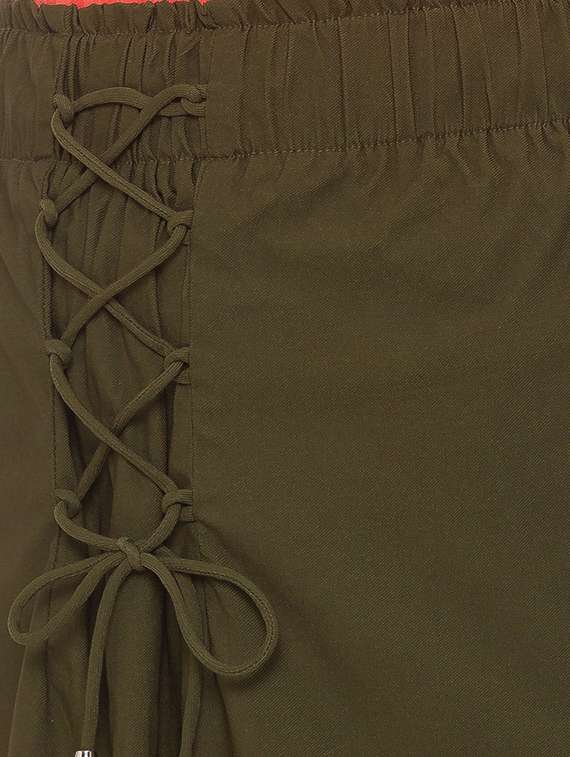 lace up detail straight skirt - 17208913 -  Standard Image - 4