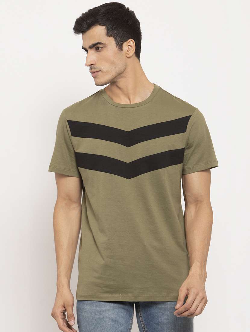 olive green cut & sew t-shirt