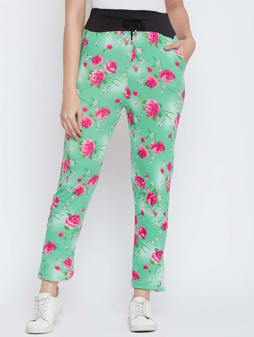high rise floral track pants 