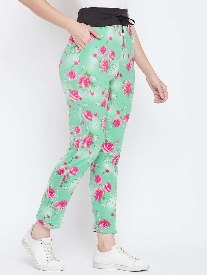 high rise floral track pants  - 17210664 -  Standard Image - 1