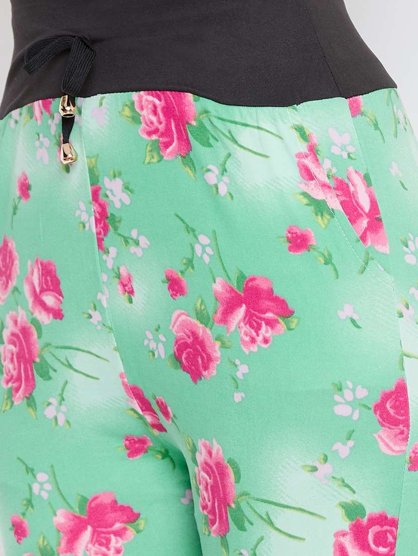 high rise floral track pants  - 17210664 -  Standard Image - 4