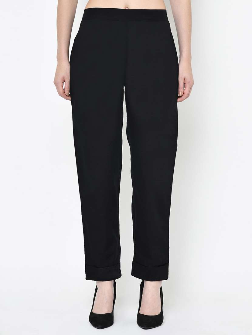 mid rise flat front trouser 