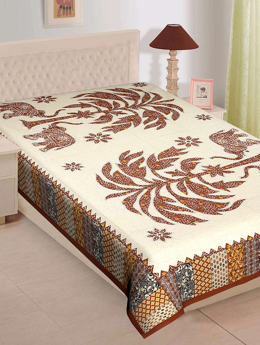   cotton jaipuri print single bedsheet