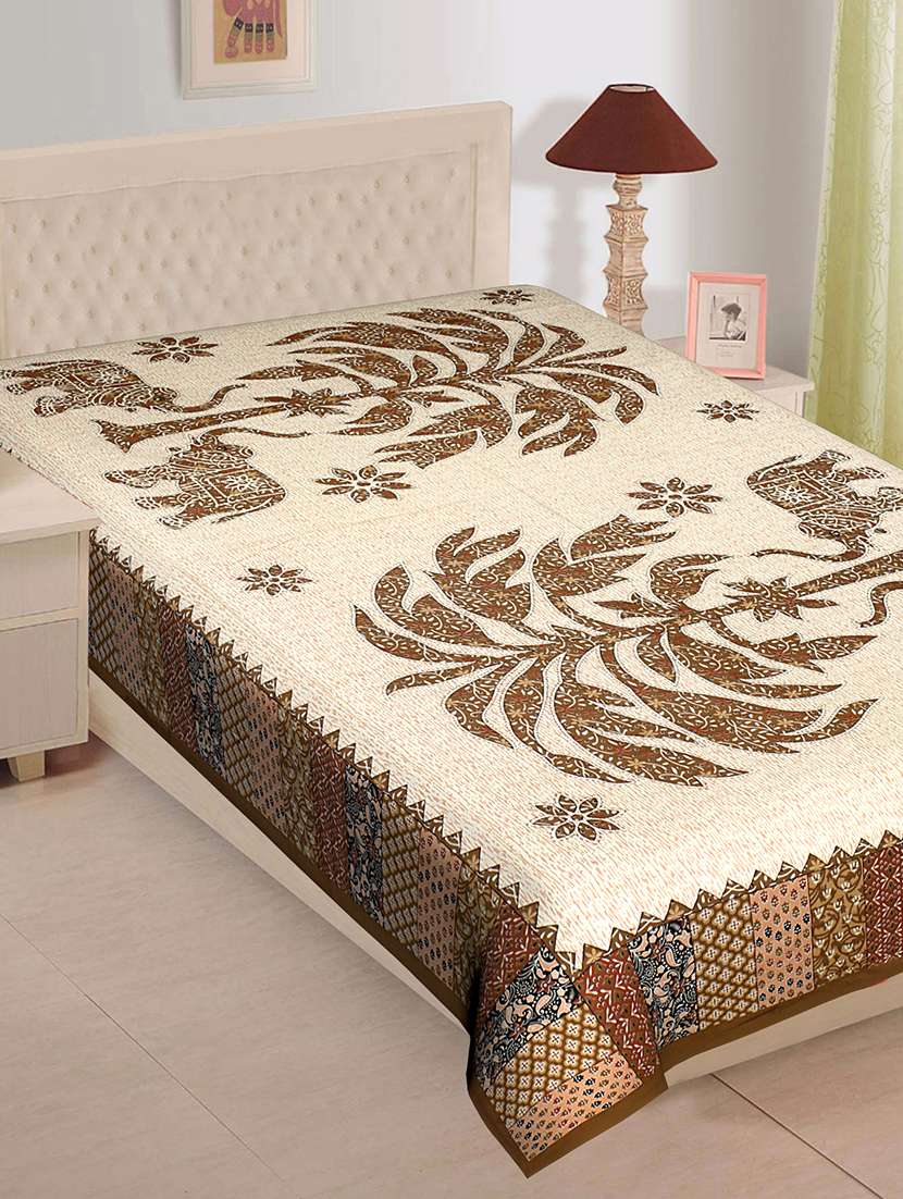 texstylers 100% cotton jaipuri print single bedsheet