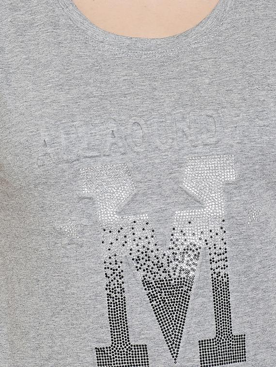 women's front print round neck t-shirt - 17212646 - Standard Image - 4