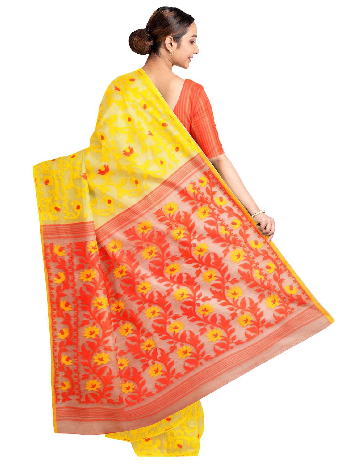 women's self design yellow colored saree - 17212832 - Standard Image - 1