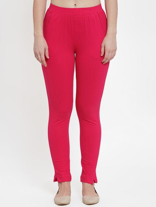pink solid ankle length legging - 17215978 -  Standard Image - 0
