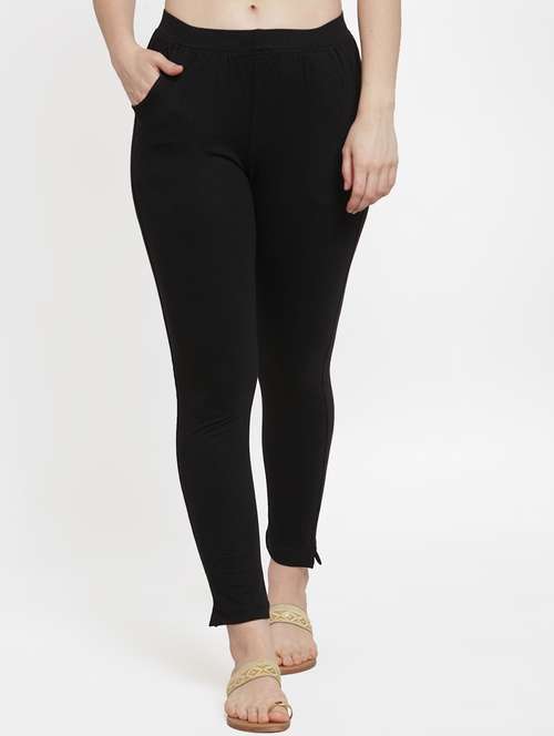 black solid ankle length legging - 17215984 - Standard Image - 0