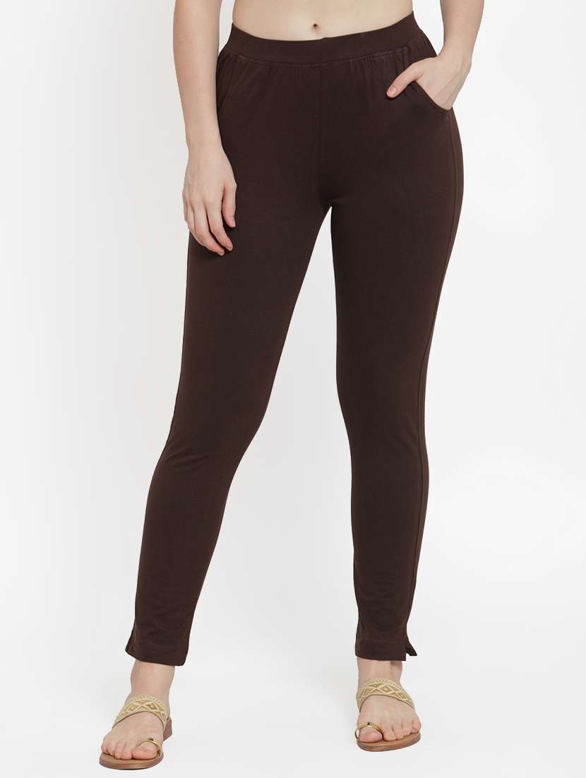 brown cotton leggings