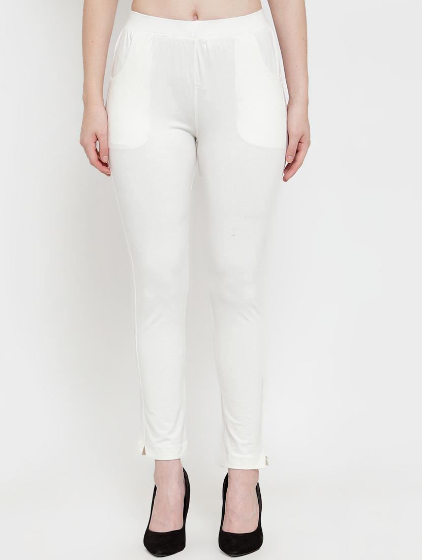 white solid ankle length legging - 17215990 - Zoom Image - 0