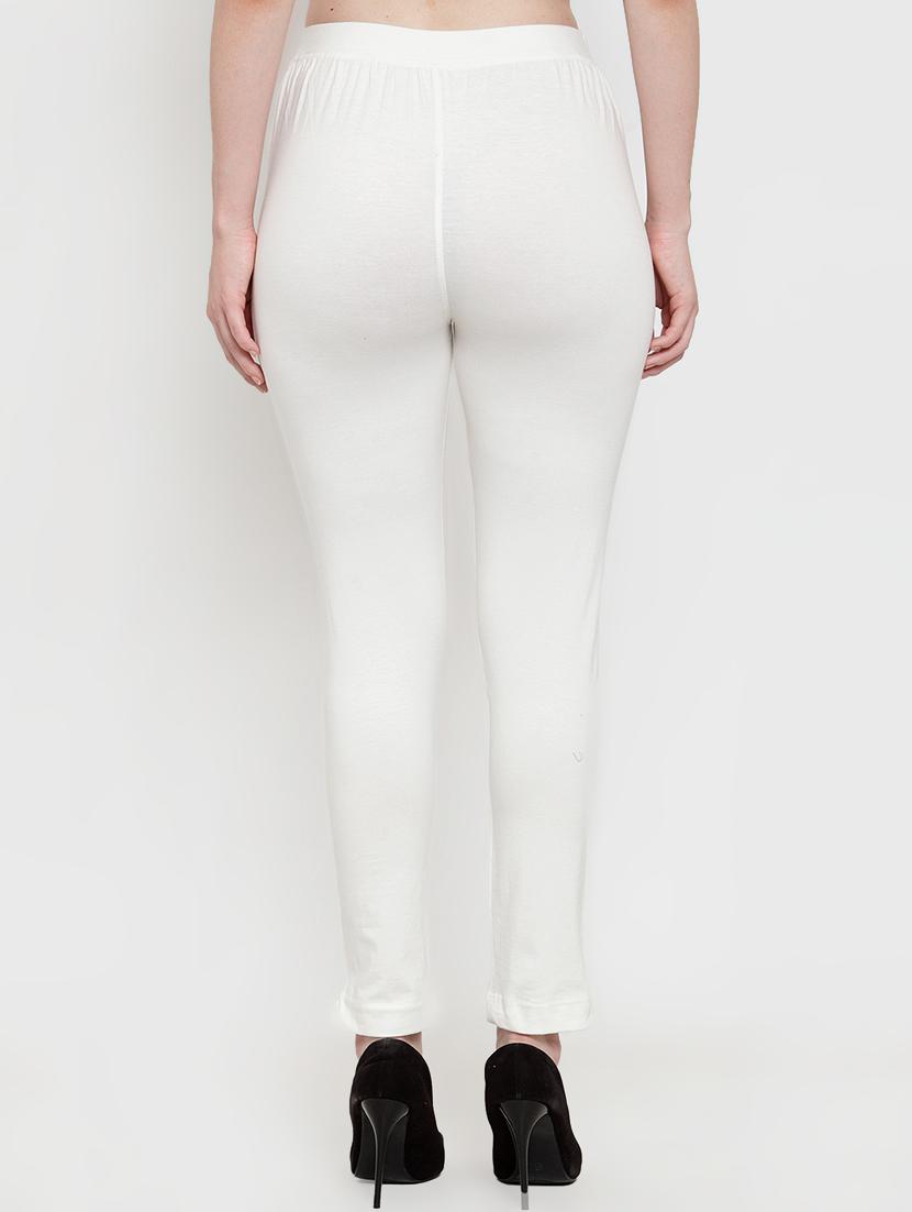 white solid ankle length legging - 17215990 - Standard Image - 1