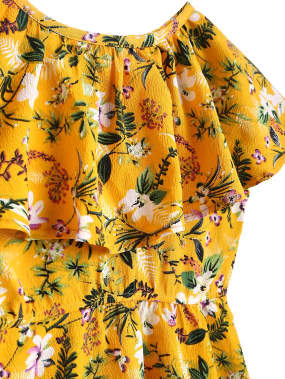 yellow polyester frock - 17216838 -  Standard Image - 4