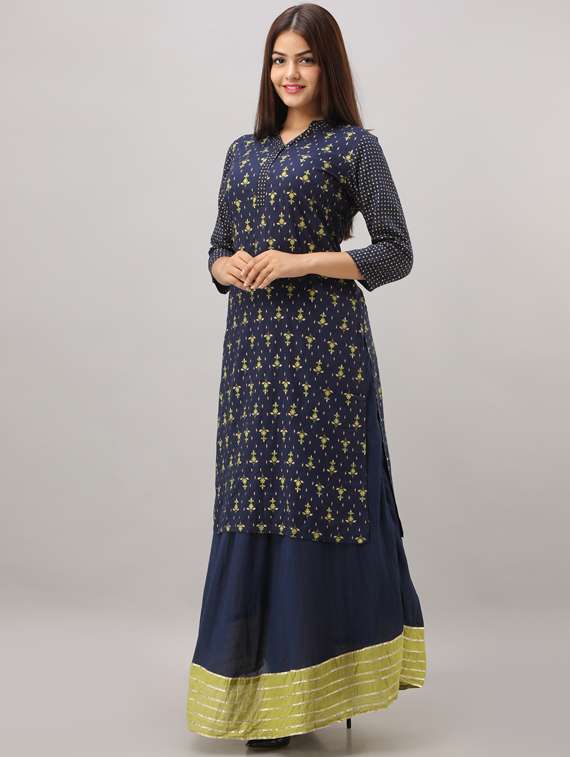 floral kurta skirt set - 17218574 - Standard Image - 1