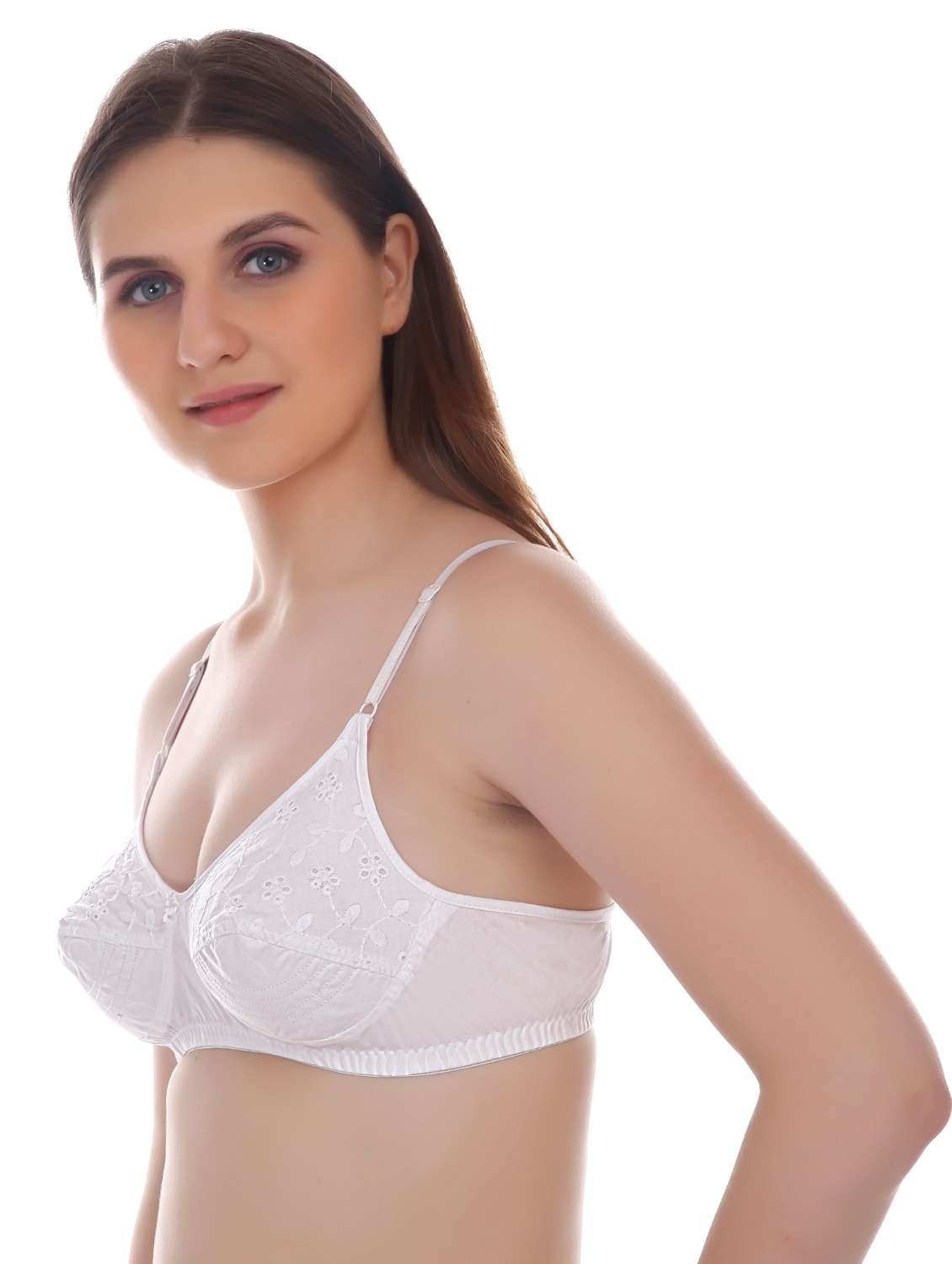 white cotton blend regular bra - 17219036 -  Standard Image - 1