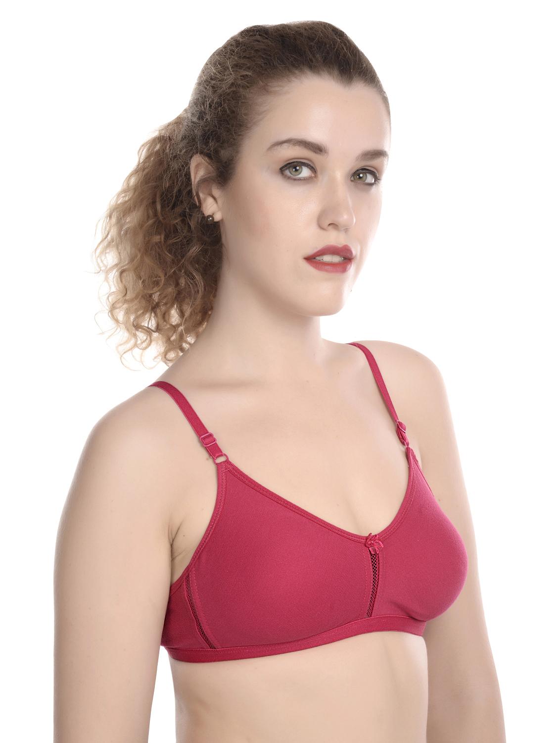 pink cotton blend regular bra - 17219050 - Standard Image - 1