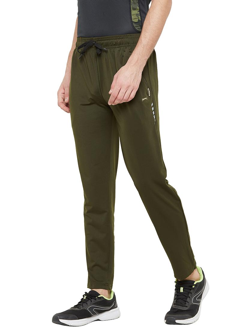 green solid full length track pant - 17219094 -  Standard Image - 1