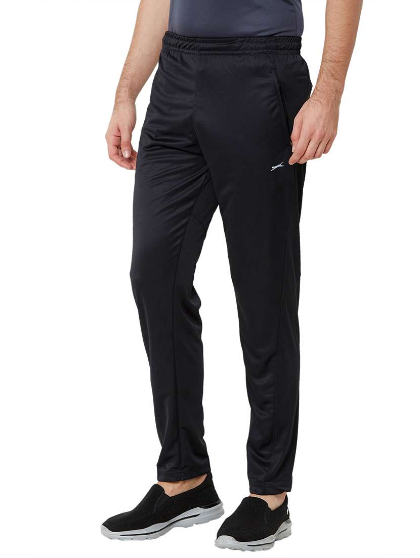black solid full length track pant - 17219124 -  Standard Image - 1