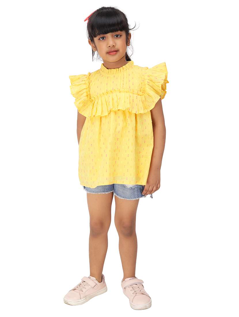 yellow printed top
