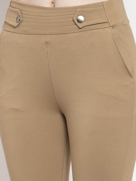 high rise button detail jeggings - 17220227 - Standard Image - 4