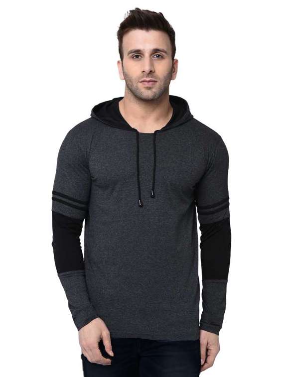grey cut & sew taped t-shirt