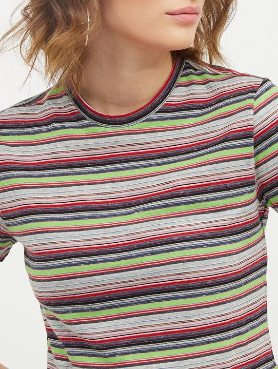 round neck striped tee - 17221679 - Standard Image - 4