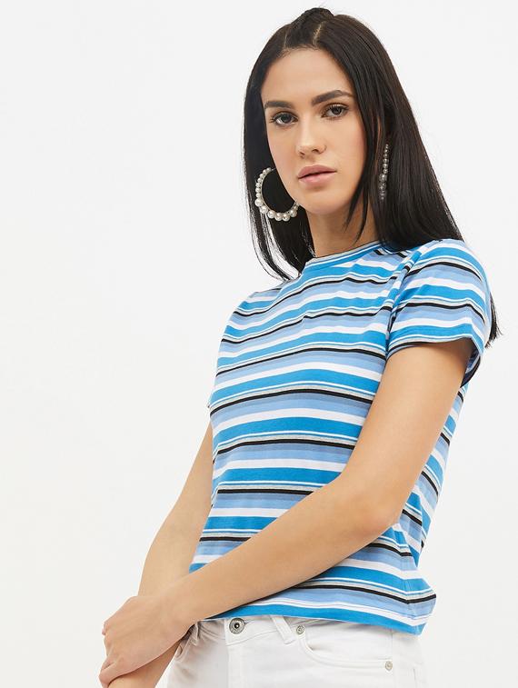 crew neck striped tee - 17221699 - Standard Image - 1