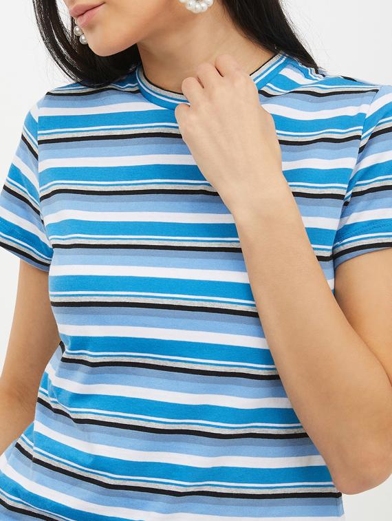 crew neck striped tee - 17221699 - Standard Image - 4