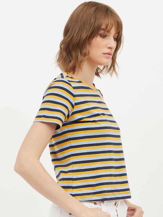 round neck striped tee - 17221733 - Standard Image - 1