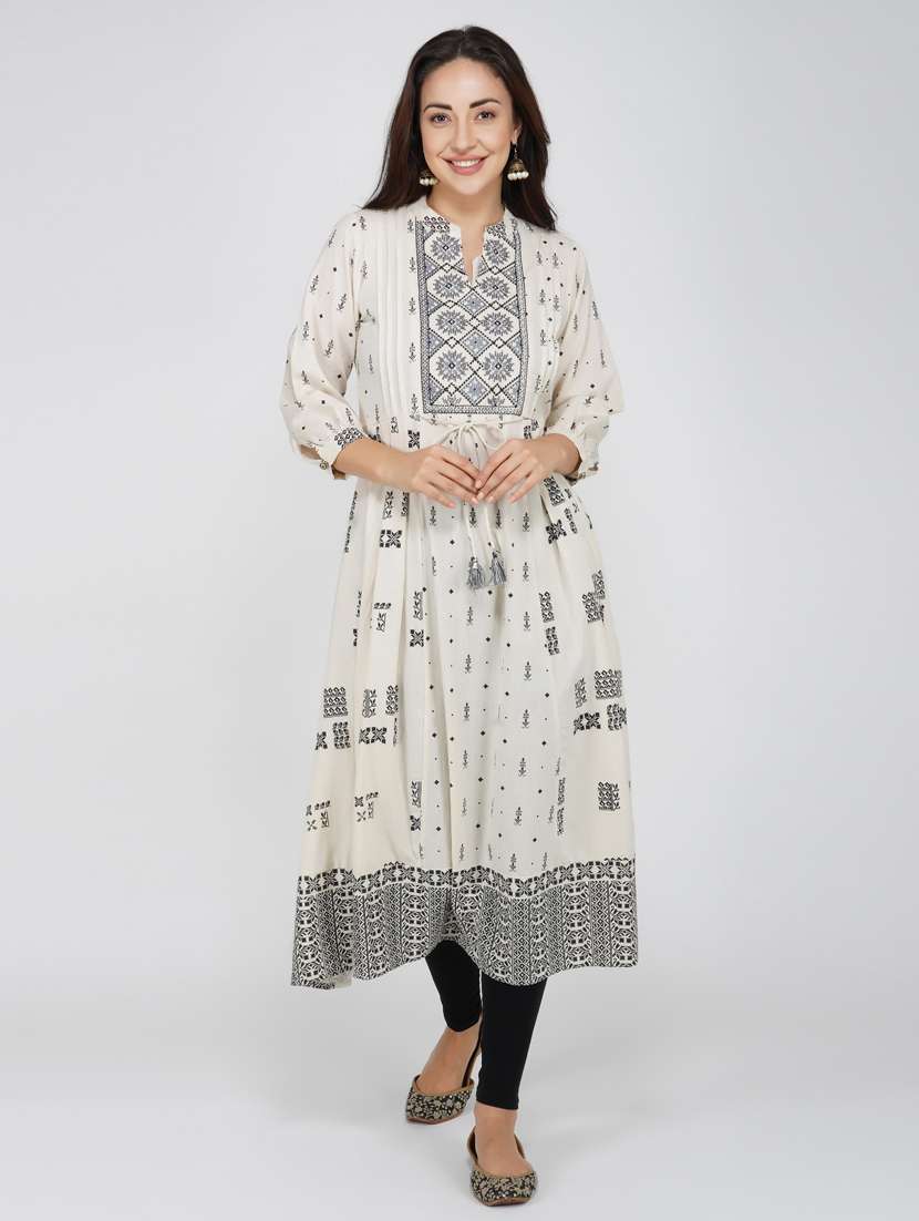 printed a-line kurta 