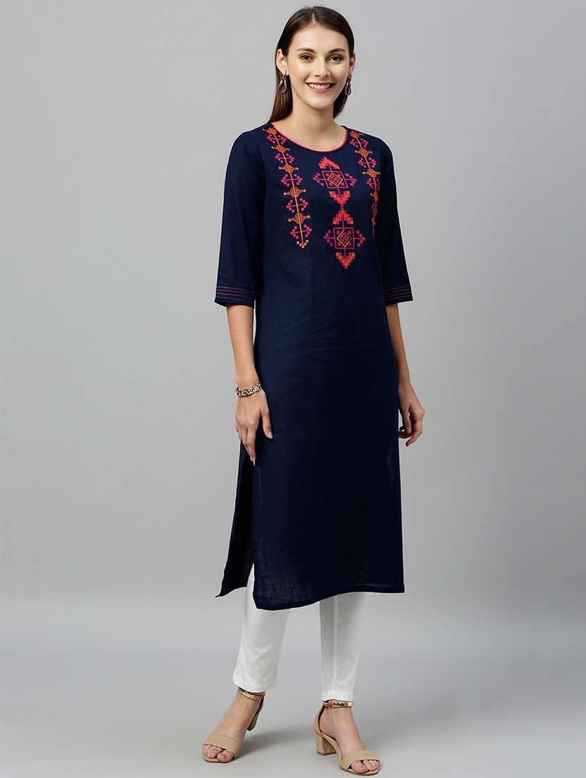 self design straight kurta
