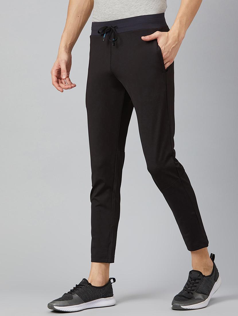 black solid ankle length track pant - 17226063 -  Standard Image - 1