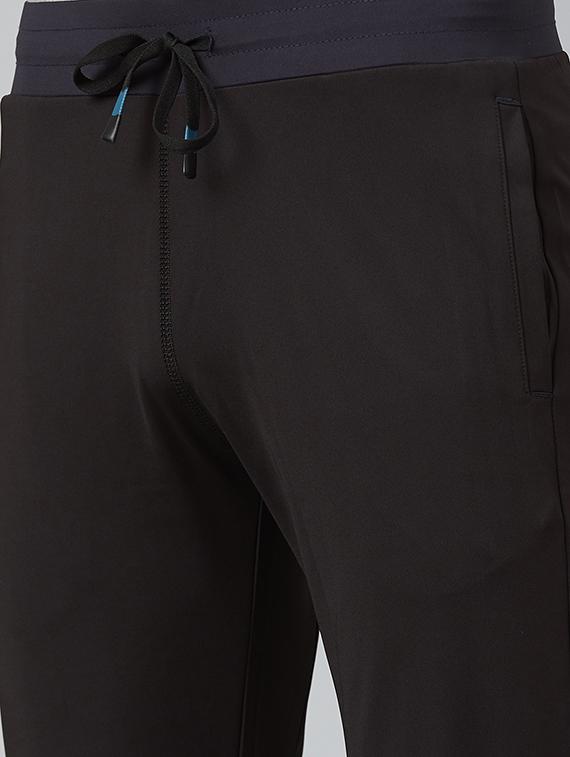 black solid ankle length track pant - 17226063 - Standard Image - 4