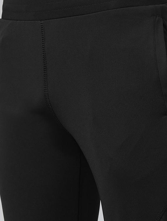black solid ankle length track pant - 17226078 - Standard Image - 4